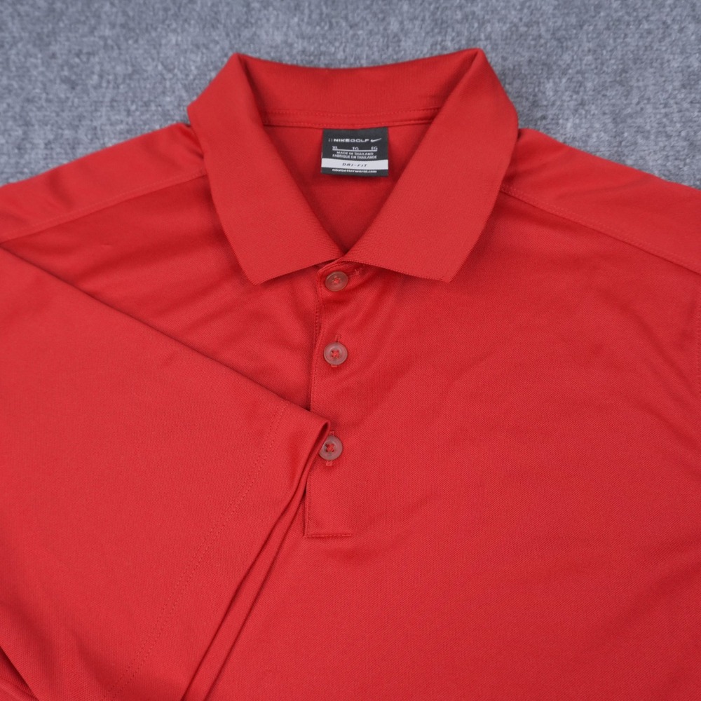 Nike Golf Polo Shirt Mens XL Red Dri-FIT Short Sleeve Performance Top